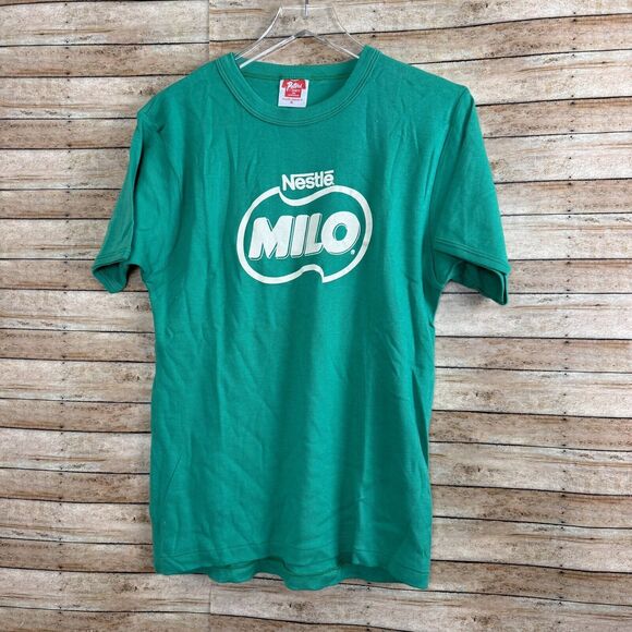 Vintage 1970s Nestle Milo T-shirt XL double sided - Picture 1 of 6
